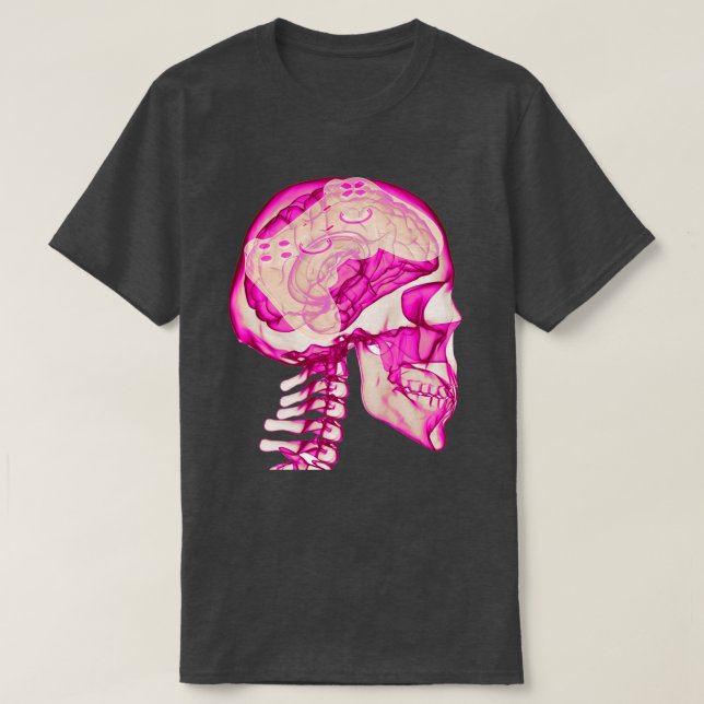 T-shirt Contrôleur mental Jeu de crâne Jeu Mens Garçons Ad (Design devant)