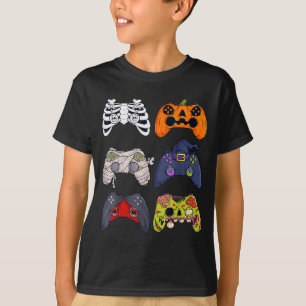 T-shirt Contrôleurs de jeu squelette zombie Halloween momi