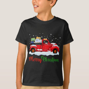 T-shirt Contrôleurs de jeu vidéo Camion rouge Joyeux Noël 