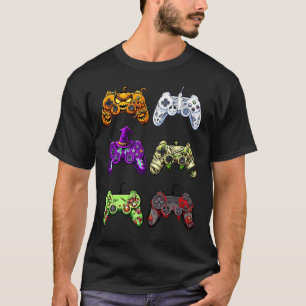 T-shirt Contrôleurs de jeux Halloween Zombie Skeleton