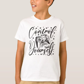 T-shirt Contrôlez votre manette de jeu et l'art textuel