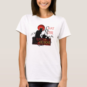 T-shirt Conversation Noir et Thé Noir, Thé Noir Chat