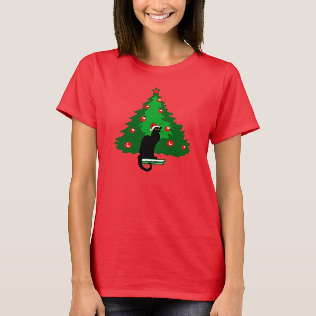 T-shirt Conversation Noir Noël (Devant)