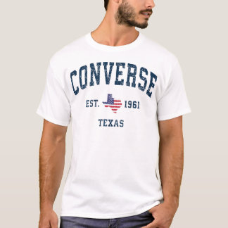 T-shirt Converse Texas Tx État Vintage Usa Drapeau Athléti