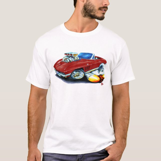 T-shirt Convertible 1965 marron de Corvette (Devant)