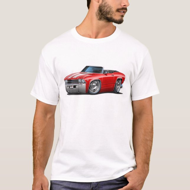 T-shirt Convertible 1969 Rouge-Blanc de Chevelle (Devant)