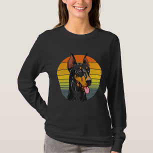 T-shirt Convivial Face Doberman Pinscher Retro