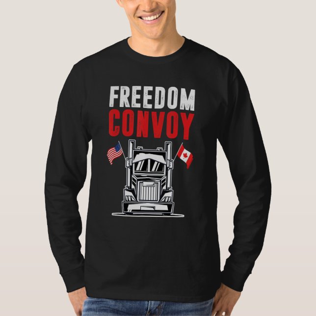 T-shirt Convoi pour la liberté du drapeau du Canada 2022 T (Devant)