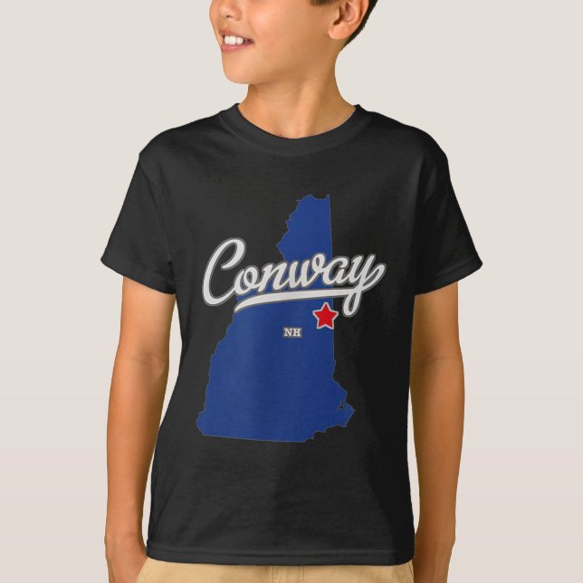 T-shirt Conway New Hampshire Nh Map  (Devant)