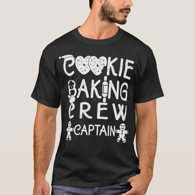 T-shirt Cookie Baking Crew Captain Christmas Gingerbread X (Devant)