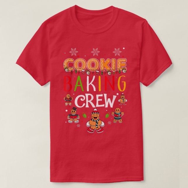 T-shirt Cookie Baking Crew Christmas Gingerpain Correspond (Design devant)
