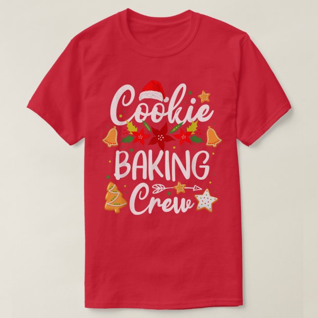 T-shirt Cookie Baking Crew Christmas Santa Gingerbread Tea (Design devant)