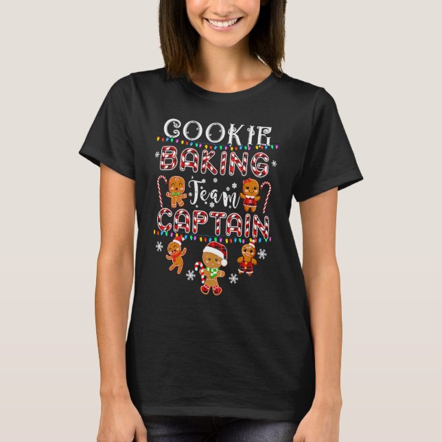 T-shirt Cookie Baking Team Captain Gingerbread Red Plaid C (Devant)