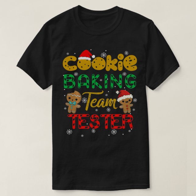 T-shirt Cookie Baking Team Tester Gingpain Noël (Design devant)