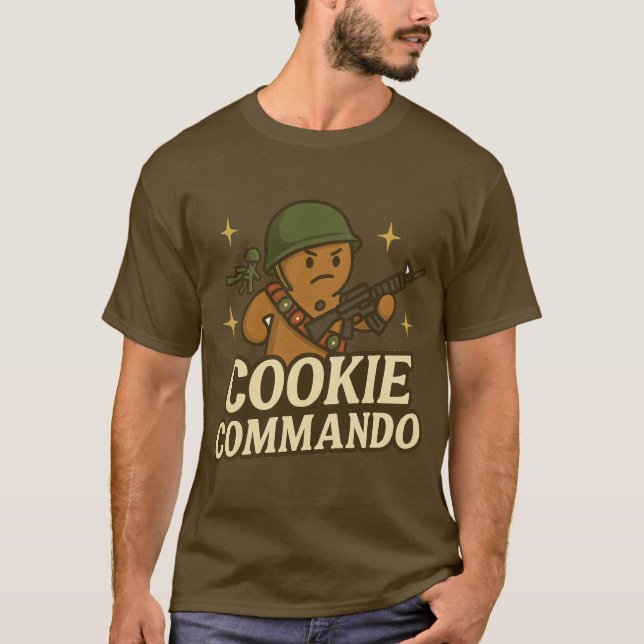 T-Shirt Cookie Commando – Green Helmet Edition (Devant)