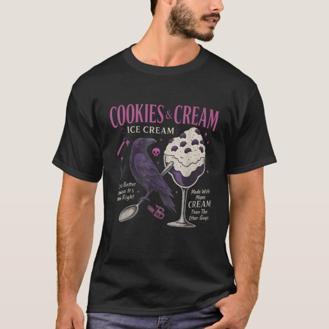 T-shirt Cookie Crème IceCream Boucher Blackbird Drôle Quot (Devant)