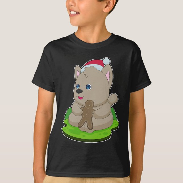T-shirt Cookie de Noël de chien (Devant)