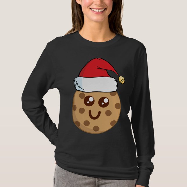T-shirt Cookie For Santa Cute Wearing a Santa Hat (Devant)