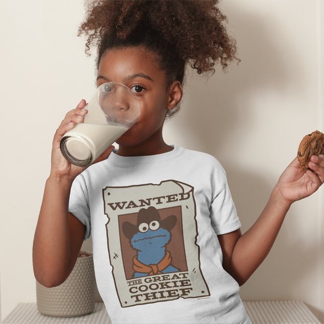 T-Shirt Cookie Monster | Affiche de Recherche (Kid wearing shirt)