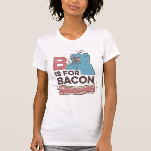 T-shirt Cookie Monster B est pour Bacon