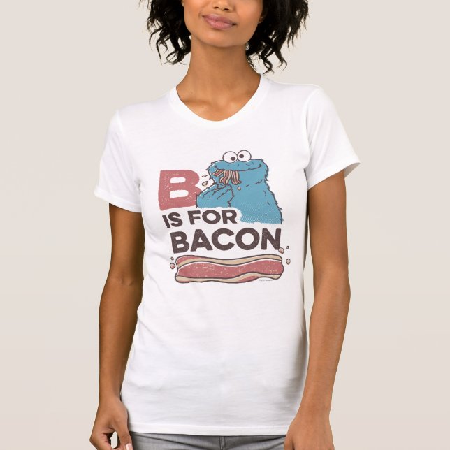 T-shirt Cookie Monster | B est pour Bacon (Devant)