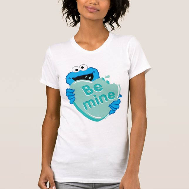 T-shirt Cookie Monster "Be Mine" Candy Saint-Valentin (Devant)