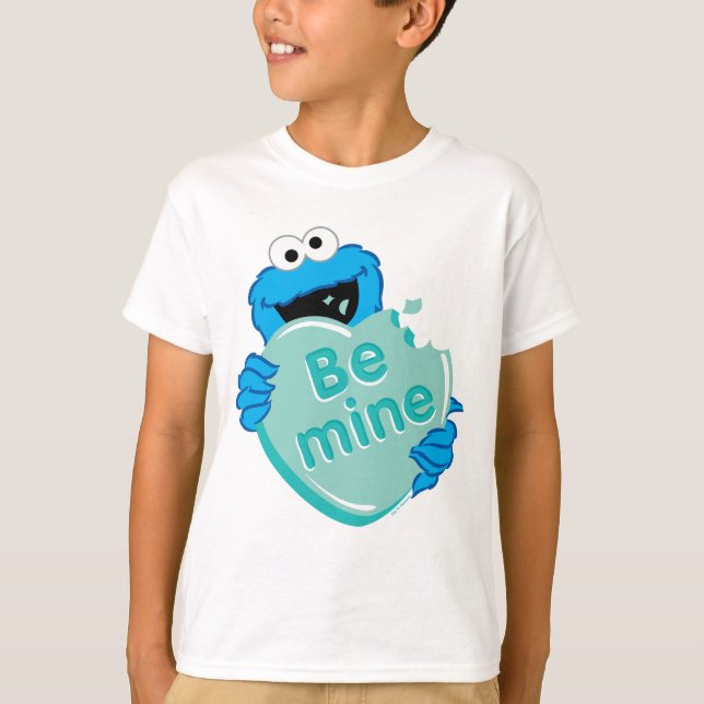 T-shirt Cookie Monster "Be Mine" Candy Saint-Valentin (Devant)
