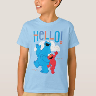 T-shirt Cookie Monster & Elmo Bonjour !