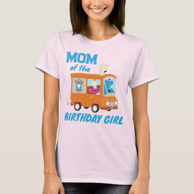 T-shirt Cookie Monster Food Truck Maman of the Birthday Gi (Devant)