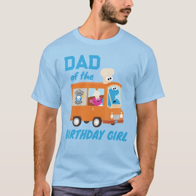 T-shirt Cookie Monster Food Truck Papa of the Birthday Gir (Devant)