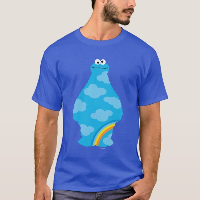 T-shirt Cookie Monster Rainbows (Devant)