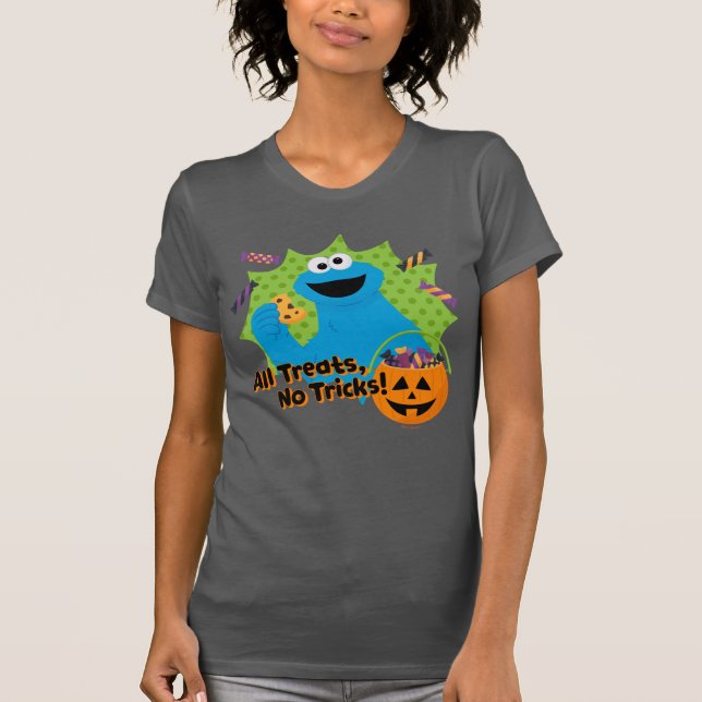 T-shirt Cookie Monster | Tous Les Traitements, Pas De Truc (Devant)
