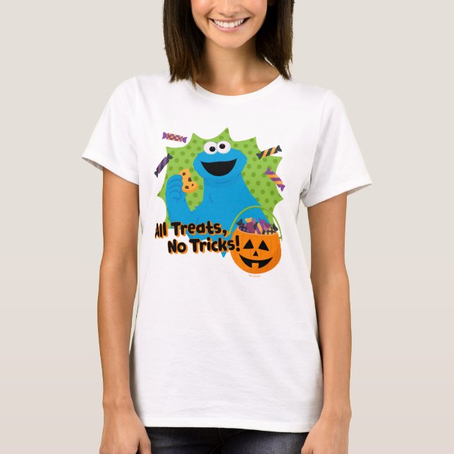 T-shirt Cookie Monster | Tous Les Traitements, Pas De Truc (Devant)