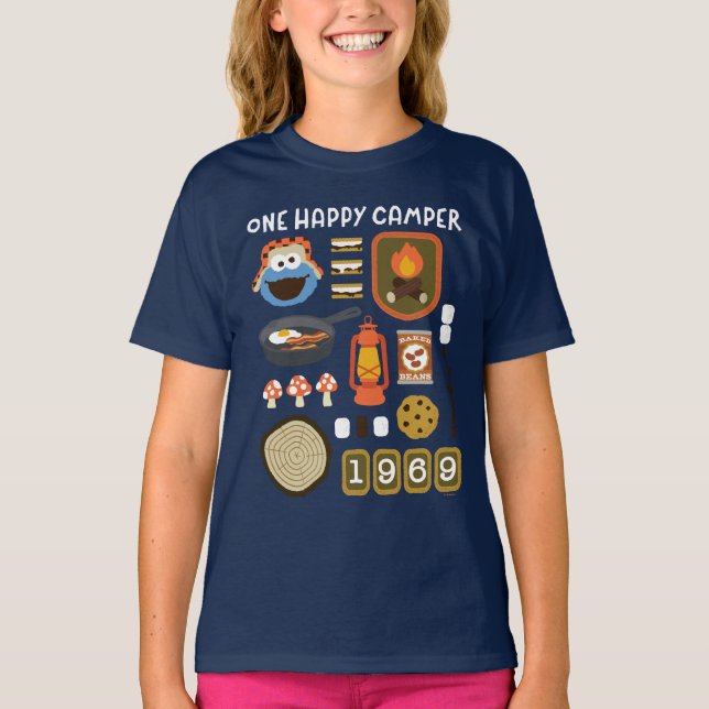 T-shirt Cookie Monster | Un Camper Heureux (Devant)
