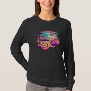 T-shirt Cookies avec esthétique synthwave années 80 défect