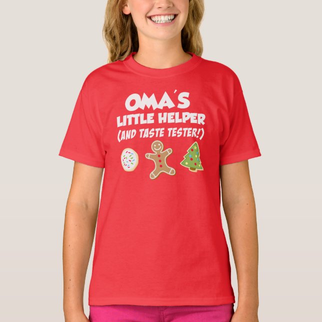 T-shirt Cookies de Noël de la petite aide d'Oma (Devant)