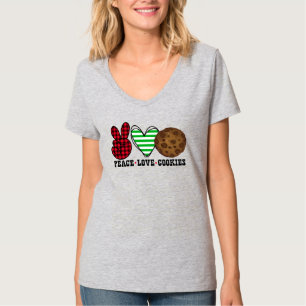 T-shirt Cookies Paix, Amour et Noël