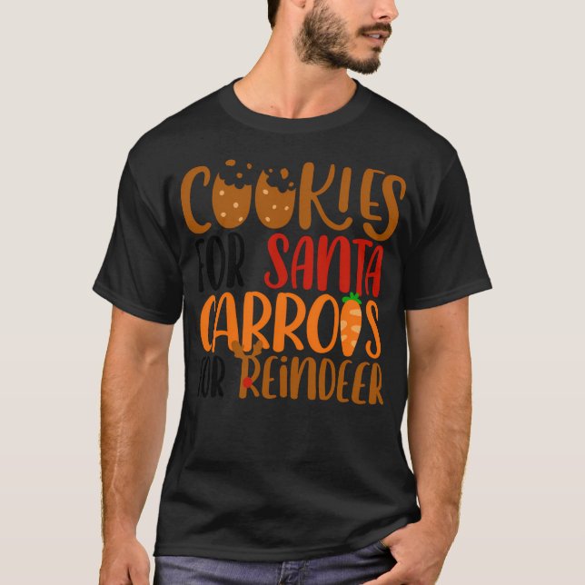 T-shirt Cookies Pour Père Noël Et Carottes Pour Reindeer (Devant)