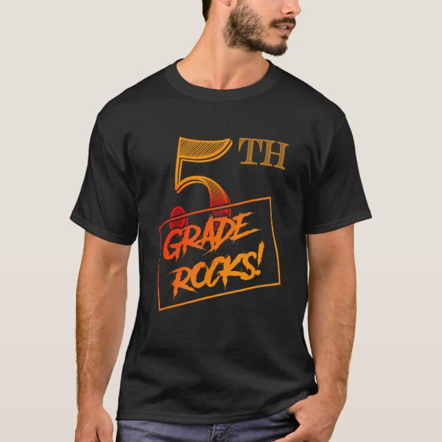 T-shirt Cool 5th Grade Rocks  Teacher Back To School (Devant)
