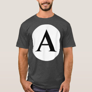 T-shirt Cool A Alphabet mignon Initial Monogramme Lettre A
