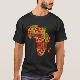 T-shirt Cool Africa Map Kente Cloth  For Men Women African