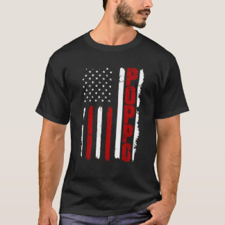 T-shirt Cool American Flag Fête du Père Chemise pour Poppo