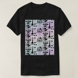 T-shirt Cool amusant Best Papa Multicolor Doodle Motif Des