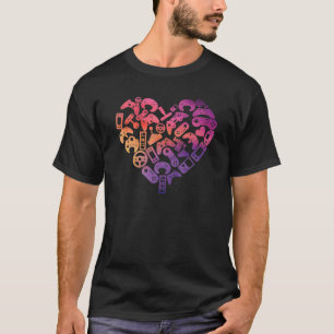 T-shirt Cool Anniversaire Gift Gamer Boy I Aquarelle Vidéo