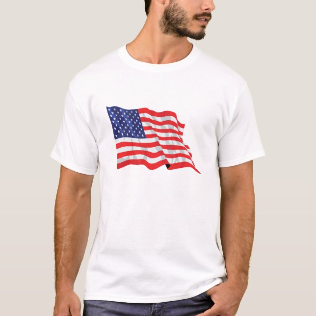 T-shirt cool avec le drapeau américain design de l (Devant)