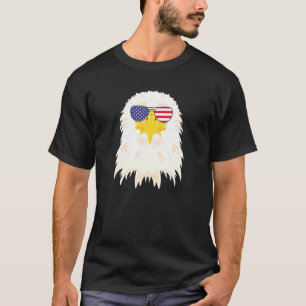 T-shirt Cool Bald Eagle Portant Drapeau Usa Lunettes de so