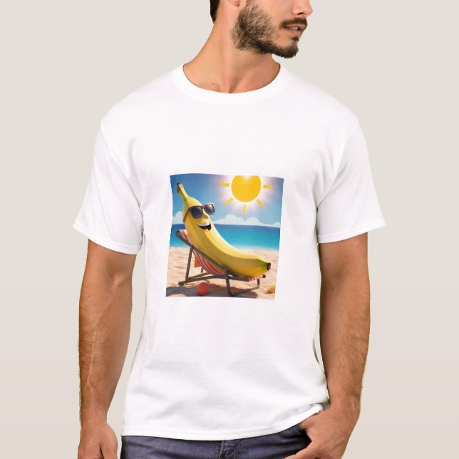 T-shirt Cool Banana at the Beach - Fun Summer Cartoon (Devant)