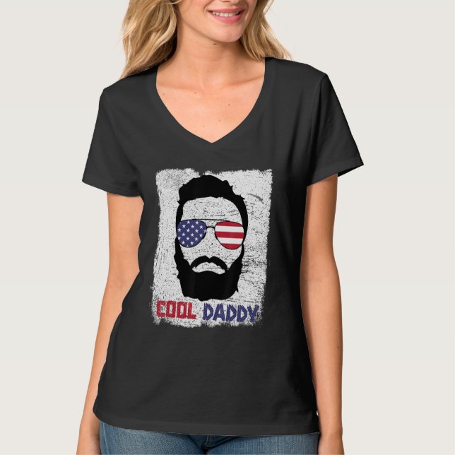 T-shirt Cool Bearded Daddy Summer 4th of July Funny Cousin (Devant)