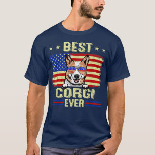 T-shirt Cool Best Corgi Ever USA Drapeau 4 juillet