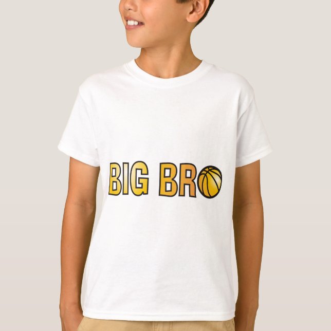 T-shirt Cool Big Bro Shirt - Thème de basket-ball (Devant)
